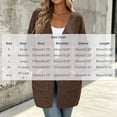 thumbnail image 4 of Vivianyo HD Women's Solid Long Sleeve Open Front Cardigan with Pockets, Fall Loose Mid Length Sweater Coat for Women, Womens Outerwear for Daily Errands and Casual Meetups, Size S-2XL, 4 of 8