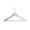 NAHANCO #20117WB 17" Low Gloss White Wooden Suit Hangers with Bar (Pack of 100)