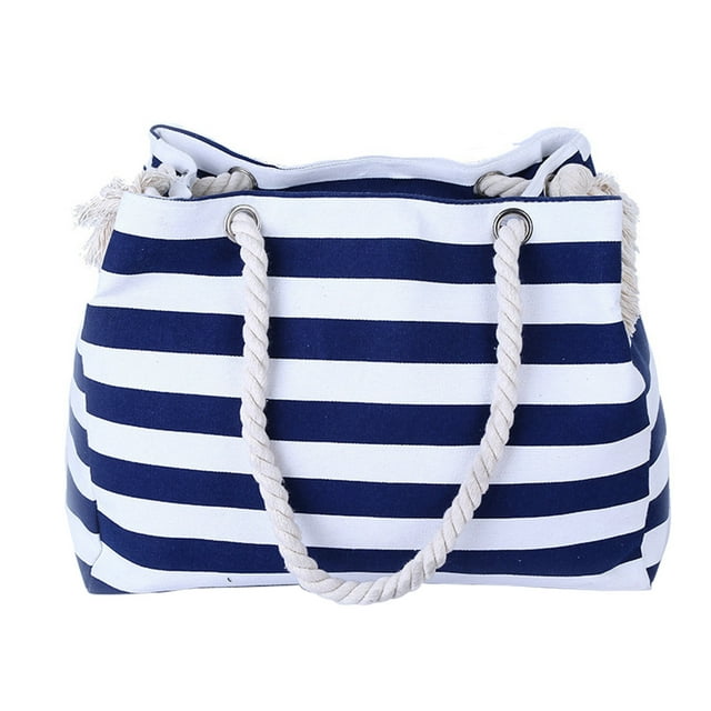 Bolsa de Playa Grande con Diseño de Hojas de Palmera Tropical de Verano para Mujer - Bolsa de Hombro Reutilizable para Comestibles con Bolsillo con Cremallera, 39 X 17 X 28 Cm, Poliéster