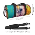 thumbnail image 2 of Saiise Sac de Voyage Rond Cheval Blanc Aquarelle Grande Capacité Pliable Gym Sports Weekender Léger Toile, 2 of 6