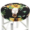 thumbnail image 3 of Xecao's Sunflower Skull Boho Print Stool Covers offer stylish, washable protection for PU round bar stools, perfect for home or commercial use., 3 of 7