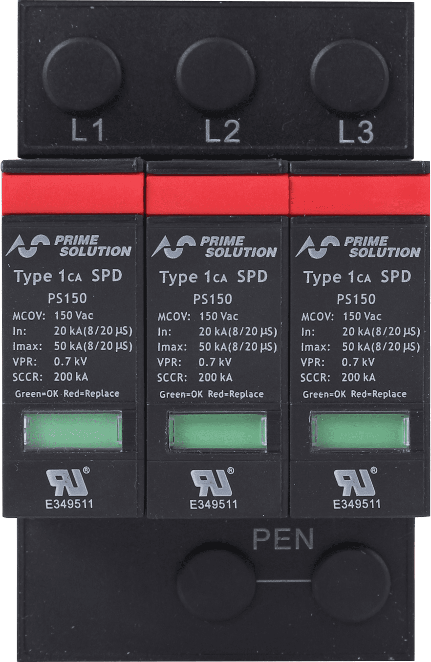 Prime Power Solutions PS150/3P-S DIN Rail Surge Protective Device 150VAC 200kA