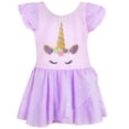 thumbnail image 6 of WIBACKER 3-10Y Unicorn Ballet Leotards for Kids Girls with Skirt Toddler Dance Dresses Flutter Sleeve Dancewear, 6 of 7