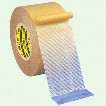 Heavy Duty Double Sided Tape, 1.77inx33FT(10m), Universal High Tack Strong Wall Adhesive with Fiberglass Mesh, Super Adhesive Resistant Clear Tape, Easy Use Mounting Tape Strips