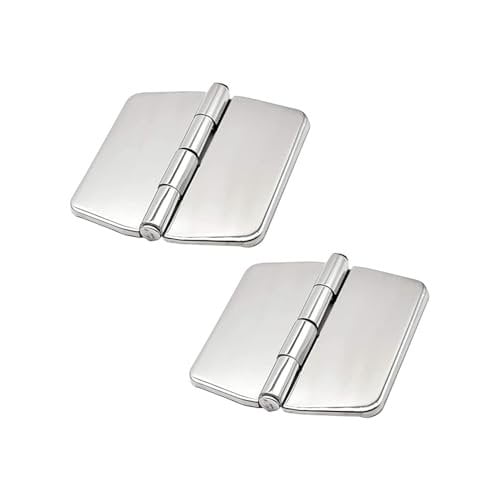 MARINE CITY Covered Strap Hinges with Cover Caps, 316 Stainless Steel, 6 Fixing Points, 3.0 Inch  2-3/4 Inch, for Marines, Ships, Yachts, Kayaks Pack of 2