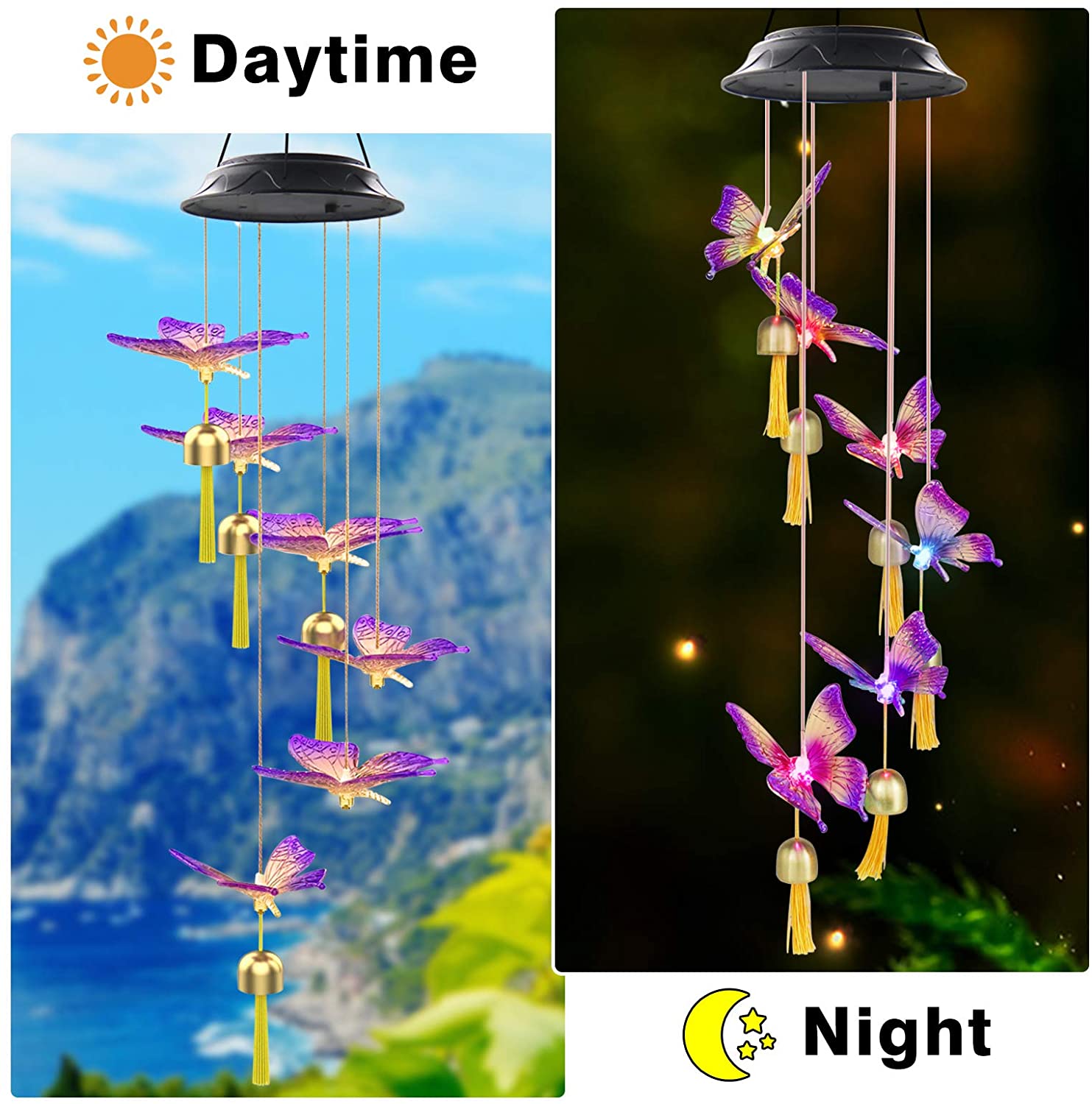 QiShi Solar Butterfly Wind Chimes with LED Lights photo 5