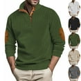 thumbnail image 2 of Qingpeng Pullover Sweatshirt for Men Long Sleeve Solid Tops 1/4 Button Stand Collar T-Shirt, 2 of 8