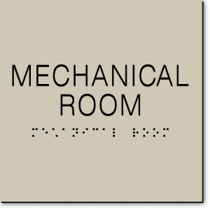 

Mechanical Room Sign-Taupe / Black (1 Unit)