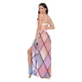thumbnail image 3 of FORMRS Womens Beach Sarong Semi-Sheer Bikini Wrap Skirt Swimsuit Cover-ups, Pink Shimmering Pattern, 3 of 7