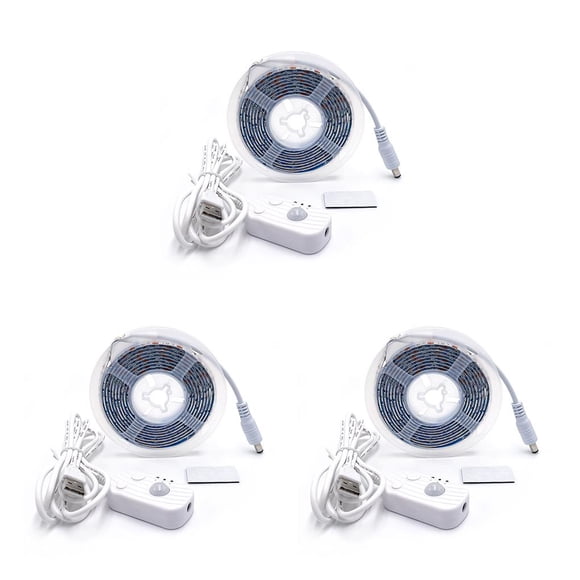 Matsuzay Luces de tira Sensor de movimiento infrarrojo Lámpara de cinta LED flexible Decoración Luz de fondo Iluminación de fondo Luz blanca Type1 NO1