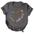 thumbnail image 3 of Cilsoka Summer Tops for Women 2026 Casual Dog Paw Love Heart Print T-Shirt Summer Funny Graphic Tees Short Sleeve Crew Neck Blouses Shirts, 3 of 5