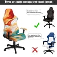 thumbnail image 6 of SCRAWLGOD Marble Print Beige Blue Set of 4 Gaming Chair Covers Slipcovers with Armrest Covers, Stretch Game Computer Office Desk Chair Cover Protector,Rotating Armchair Covers, 6 of 7