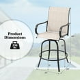 thumbnail image 3 of Gymax Outdoor Swivel Bar Stool Set of 4 w/Breathable Fabric and Heavy Duty Metal Frame Gray, 3 of 9