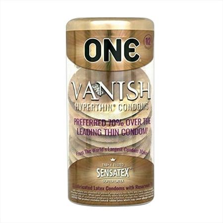 Smart Parts Barrel Condom - One Vanish Hyperthin Sensatex Softer Latex Condoms, 12 Ea