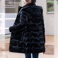 thumbnail image 3 of Hvyesh Womens Hooded Jacket Winter Thicken Puffer Coat Warm Long Sleeve Baggy Mid-Long Coats Zipper Up Quilted Jacket with Pockets, 3 of 5