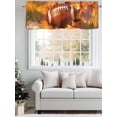 thumbnail image 3 of Fall Orange Valances for Windows Red Maple Leaves Sport Rugby Kitchen Valance Curtain Rod Pocket Small Curtains for Cafe Bathroom Laundry Basement 42" x 12", 3 of 8