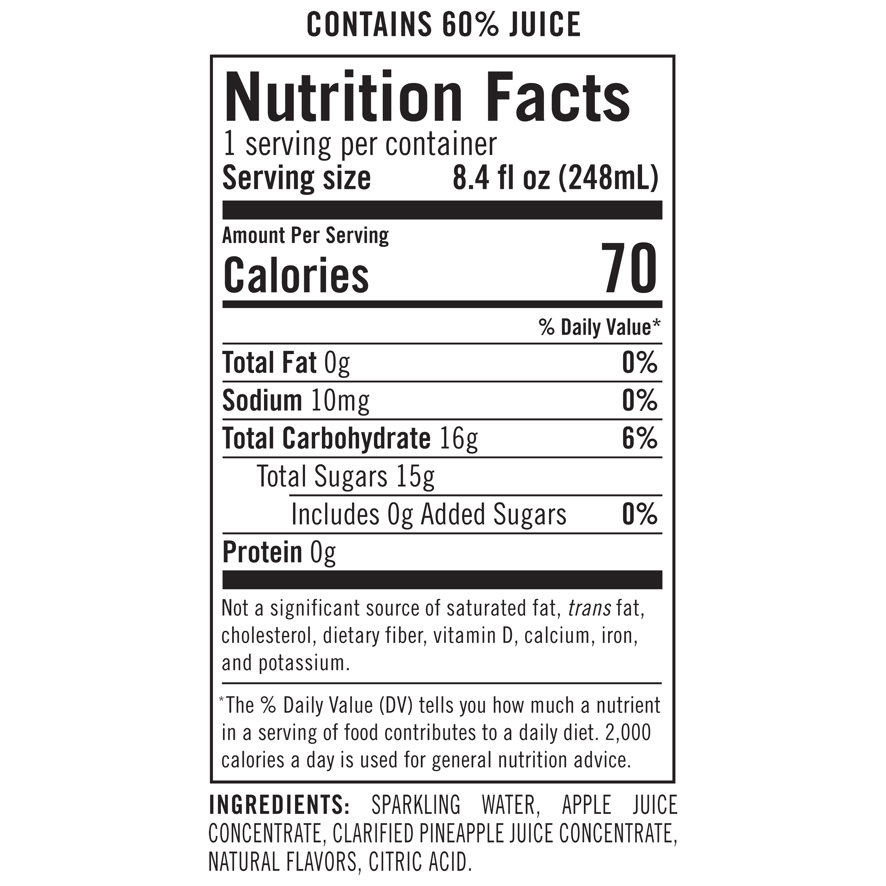 (24 pack) Izze Can Sparkling Juice Pineapple, 8.4 fl oz can