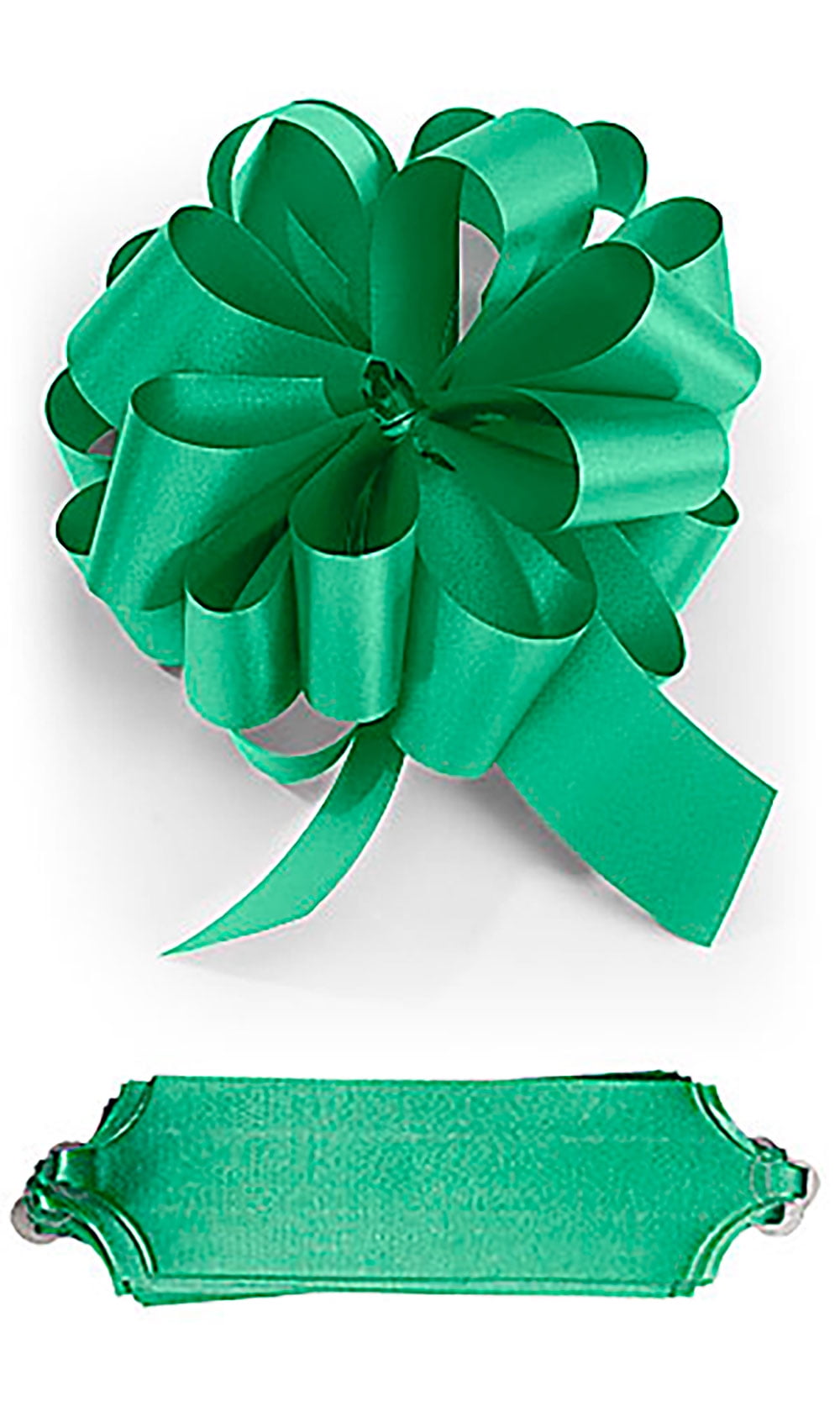Pack 10 x Lime Green/Gold 18mm Flower Satin Polyester Drawstring Pull Bow YH1180 