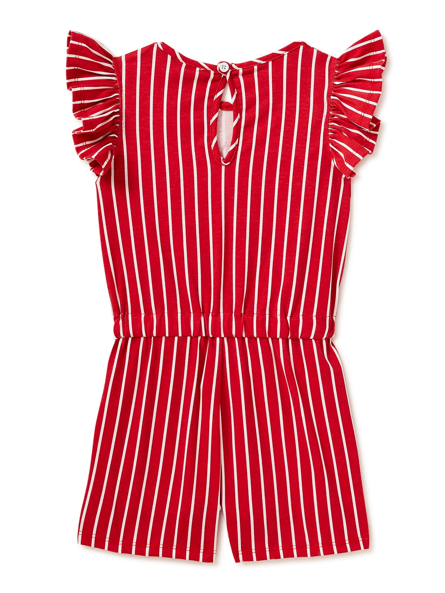 Wonder Woman Girls Graphic Flutter Sleeve Belted Romper, Sizes 4-18