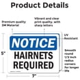 thumbnail image 2 of (2 Pack) Hairnets Required OSHA Notice Sign 7 Inch X 5 Inch Vinyl Label Decal Sticker Weather Resistant, UV Protected for Workplace, Business, and Construction Site, Made in the USA, 2 of 7