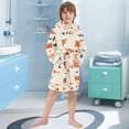 thumbnail image 5 of FORMRS Niños Bathrobe Unisex Hooded Robe Soft Plush Pajamas Sleepwear, Size 2-3T, Minimalist Geometric Pattern, 5 of 7