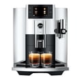 thumbnail image 1 of Restored Jura E8 Chrome Automatic Coffee and Espresso Machine with 17 One Touch Specialties P.A.G.2 Grinder 3D Brewing System and Milk Cleaning Function, 1 of 8
