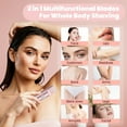 thumbnail image 3 of 2 in 1 Bikini Trimmer for Women: Electric Razor with Dual Heads for Bikini Underarm Leg Arm Body Face Facial - Wet & Dry Use Body Hair Trimmer, Pink, 3 of 8