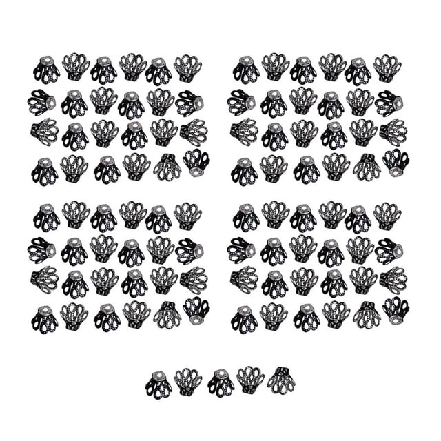 100pcs hoja de filigrana suelta espaciador granos tapas finales fabricación de joyas hecho bricolaje Metálico Yinane Gorras de cuentas de flores