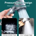 thumbnail image 2 of Labymos Adjustable 3-Mode Filter Shower Head with Massage Function, 1.5m PVC Hose, and Wall Mount, Gray (Model B), 2 of 7