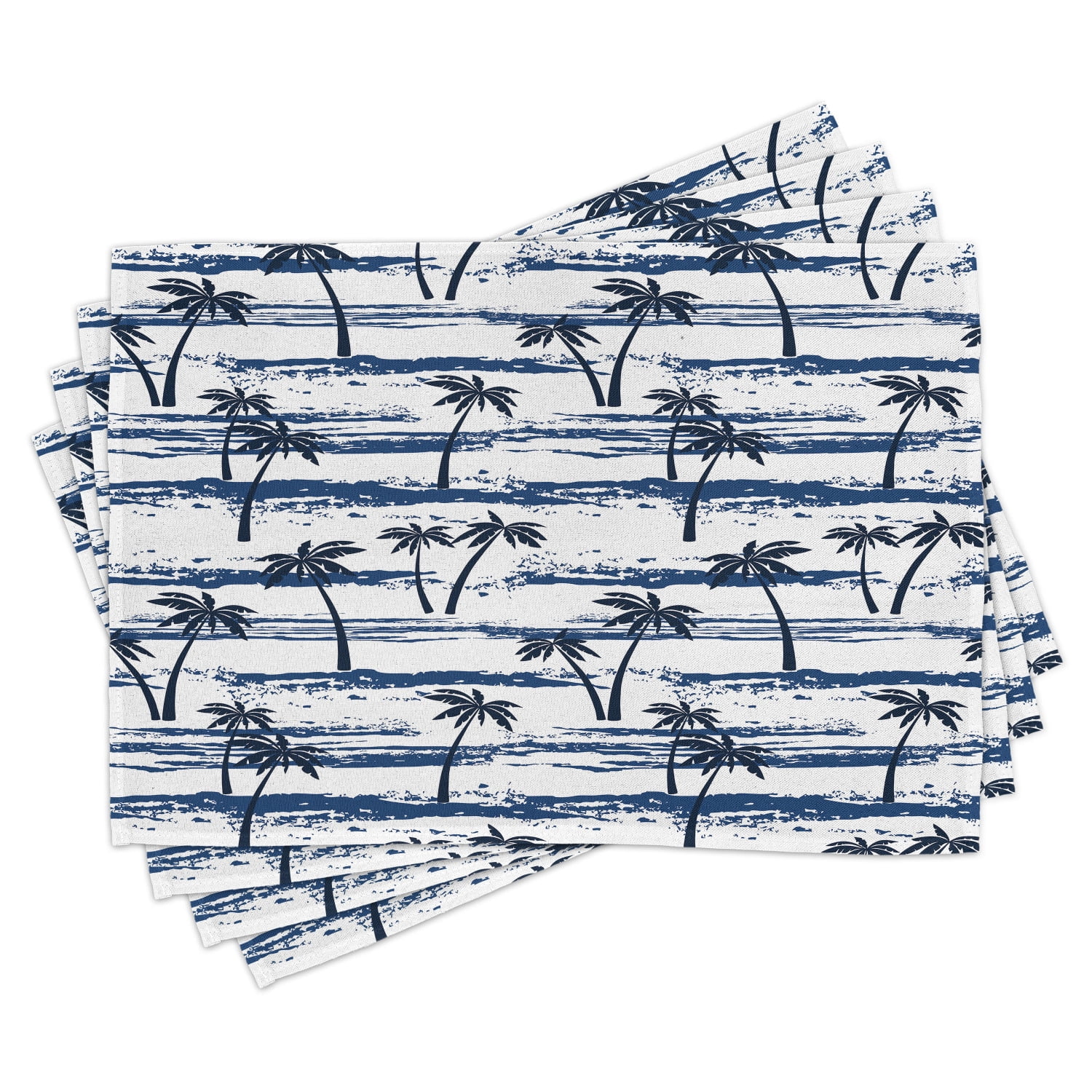 Palm Tree Placemats Set of 4 Pattern with Sea and Palm Trees Summer