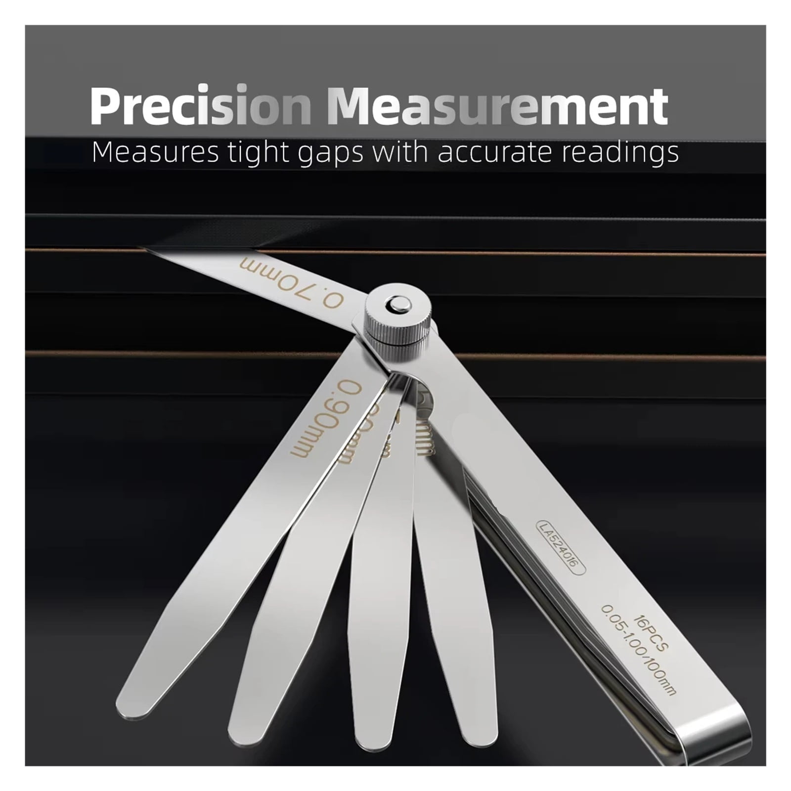 Feeler Gauge Metric 0.02-1mm Thickness Gauge Set For Measure Sheet Gauge Blades Valves Foliage of Valves Gap ,Corrosion-Resistant