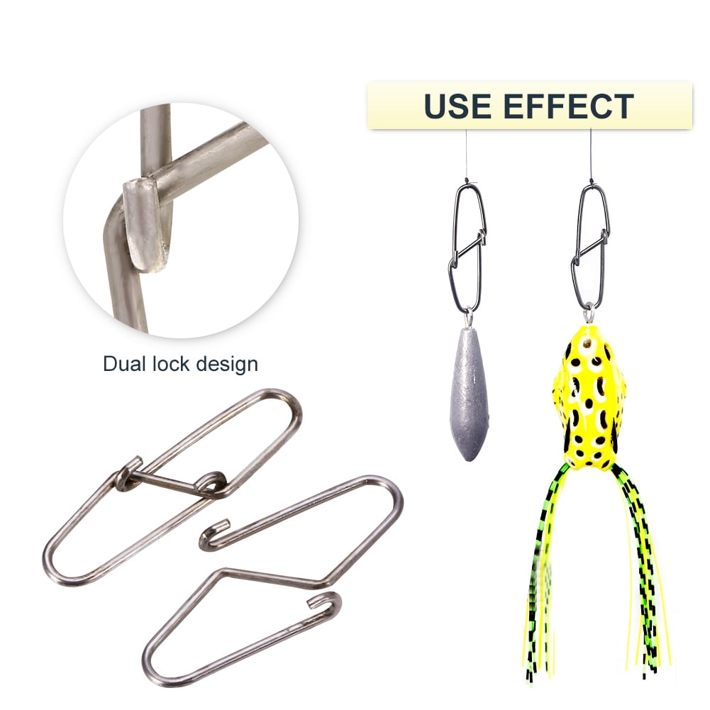 OTVIAP Fishing Safety Snaps,100pcs Heavy Duty Dual Lock Fishing Safety Snaps Line Terminal