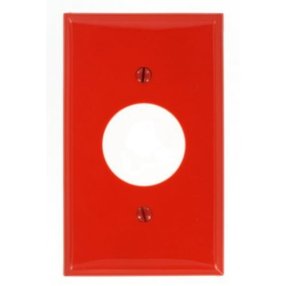 Leviton 80704-R Red Nylon Single Gang 1.406" Single Receptacle Wall Plate