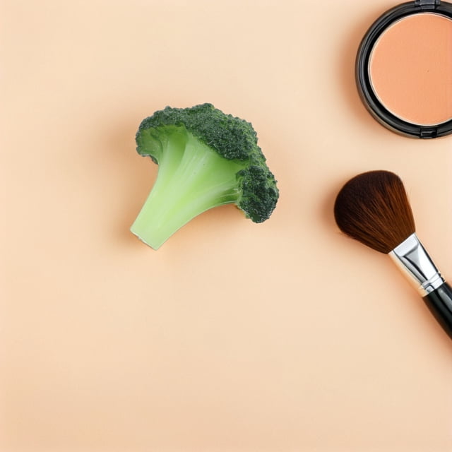 IFANLANDOR Contouring Makeup Brush Set Faux Vegetable Green PVC For Festival Makeup 1Set