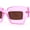 Pink - Brown, variant on Womens Razor Blade Geometric Thick Horn Rim Temple Rectangle Sunglasses Pink Brown