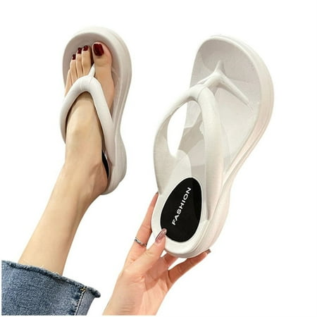 

PANOEGSN Women s Flip Flops Lightweight Orthopedic Comfort Soft Sole Flip Flop Sandals Thick Sole