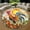 Thanksgiving Rooster, variant on Circle Area Rug, Waterfall Thermos 3 Washable Non-Slip Floor Carpet, Soft Rug for Living Room Bedroom Decor 24 Inch