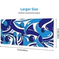 thumbnail image 3 of Blue and White Mouse Pad 31.5x11.8 XL Geometric Cool Design Style Extended Mousepad Large Keyboard Mouse Mat Desk Pad with Non-Slip Rubber Base Stitched Edges for Home Office Game, 3 of 6