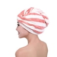 thumbnail image 3 of Paquete de 2 toallas de microfibra para el cabello, turbante envolvente, toalla de secado rápido para el cabello, turbante absorbente de rayas para secar la cabeza, 3 of 5