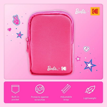 Kodak - Printomatic Instant Print Camera, Iconic Style Case + Zink Paper (20 Sheets) - Bundle - Dark Pink