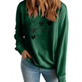 thumbnail image 2 of HaoXianJian Valentines Day Shirts Women Cute Heart Print Shirt Casual Valentines Top for Women Long Sleeve Love Letter Graphic Tees Tops Crewneck Pullover T-Shirts Size XS-XL, 2 of 7