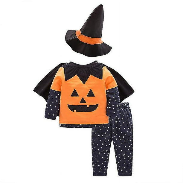 Conjunto de pantalones de manga larga con calabaza y traje de Halloween para bebés y niños