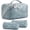 01 Light Blue, variant on BOYATU Travel Makeup Bags Cosmetic Organizer Bag: 3 Pcs Set Large Capacity Floral Make up Bag with Compartments - Waterproof Leather Toiletry Bags with Handle for Women (Brown)