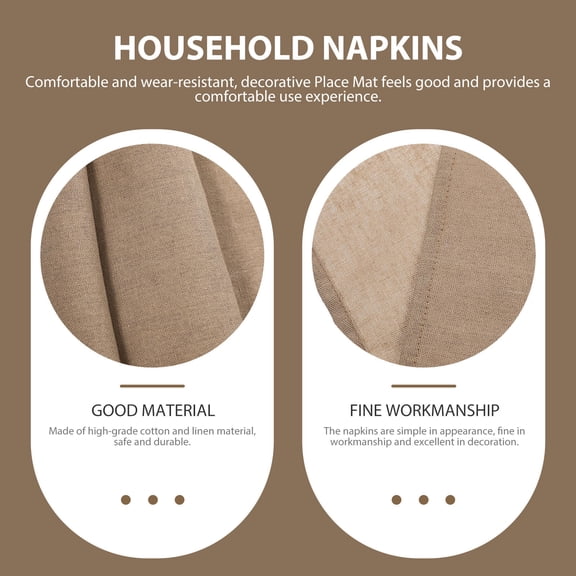 FOMIYES 2Pcs Khaki Non Slip Dining Table Placemats Washable Heat Resistant Table Mats