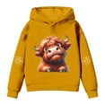 thumbnail image 4 of MAIHAN Teen Girl Hoodies Highland Cow Warmth Cozy Pullovers Long Sleeve Boys Christmas Hoodies Sherpa Lined Cute Casual Fall Winter Sweatshirts(Yellow,11-12 Years), 4 of 6