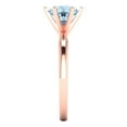 thumbnail image 3 of Clara Pucci 14K Rose Gold Solid Gold Aquamarine Solitaire Anniversary Ring for Women - 1.5 cttw Round Cut, 3 of 8