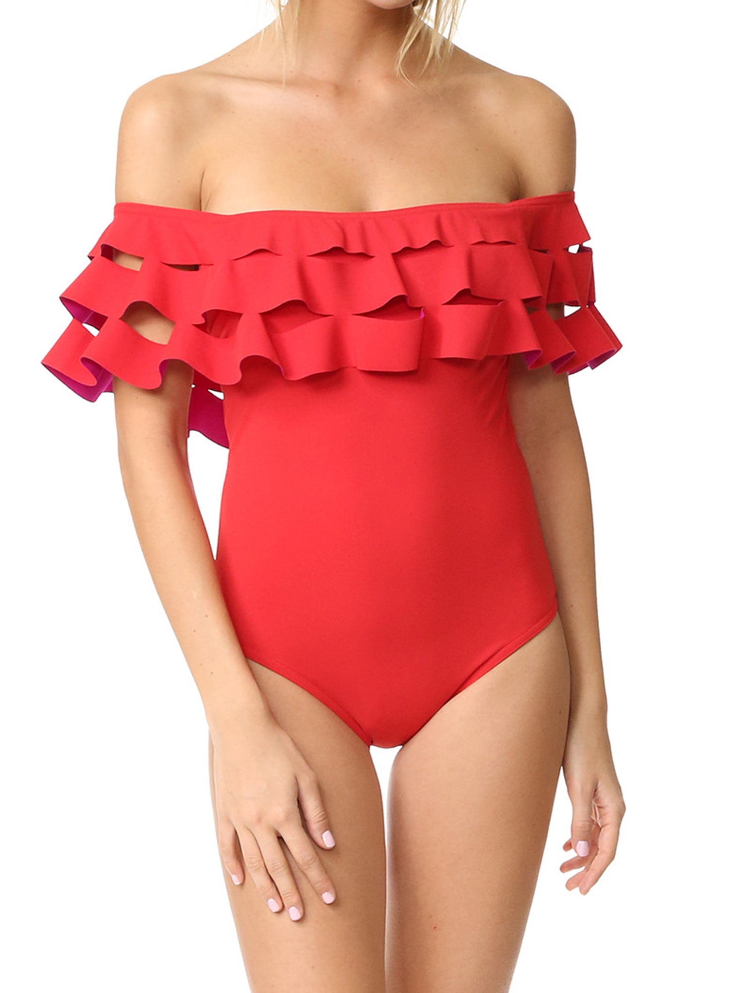 off the shoulder swimming costume