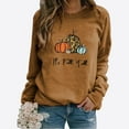 thumbnail image 3 of Lindreshi Long Sleeve Shirts for Women Fashion Women Comfortable Casual Squash Letter Printed Pullover Round-Neck Long Sleeve T-Shirt Blouse Tops, 3 of 3