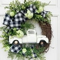 thumbnail image 2 of 14" Hydrangea Wreath Farmhouse Rustic Thanksgiving Day Artificial Garlands Seasonal Home Garden Hanging Decor, 2 of 5