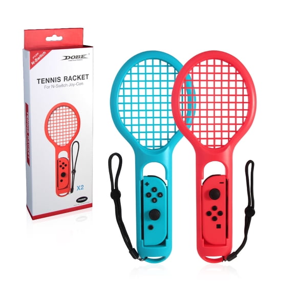 DOBE Mario Tennis Racket for Switch - 2-Pack TNS-1843 NS Tennis Game-Specific Controller Grips | Ergonomic, Durable